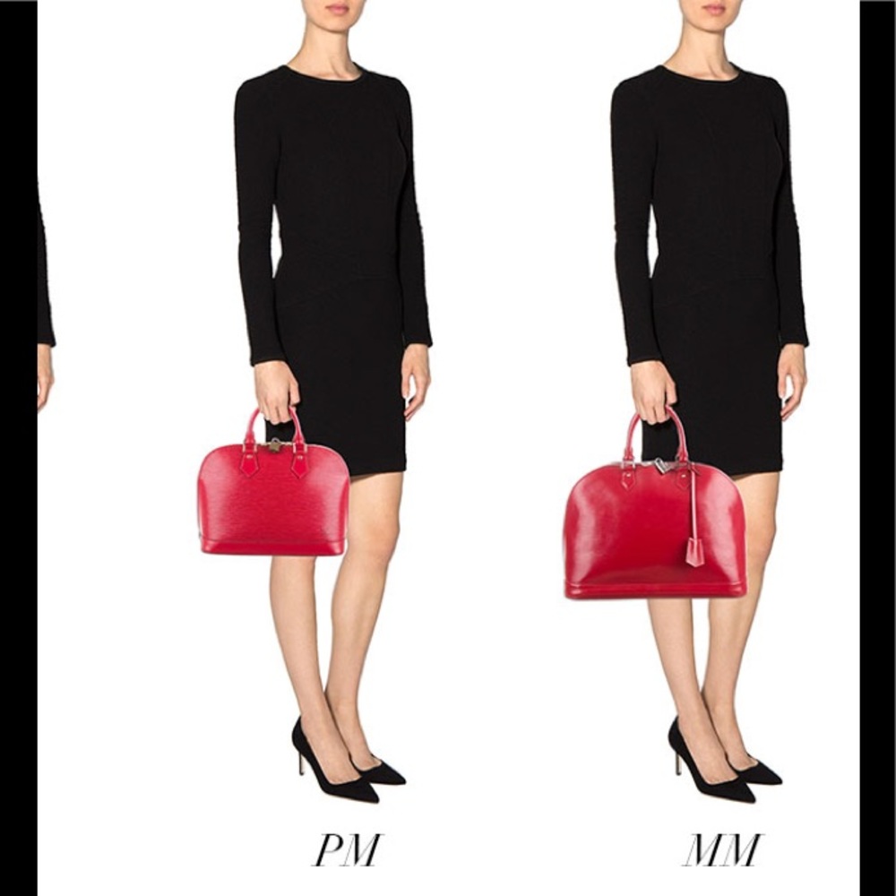 LV monogram magenta vernis Alma MM bag - Picture 11 of 11